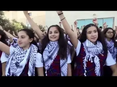 دبكة أنا دمي فلسطيني لمدرسة في فلسطين رائعة جدا Filistin'in Folklor Oyunu Dabka